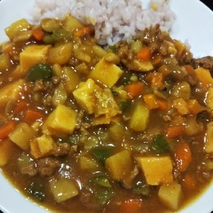 時短でコク出るヘルシー豆腐キーマカレー❣️